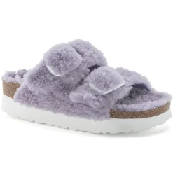 Best Sale Birkenstock Arizona Big Buckle Lammeskind Purple Fog
