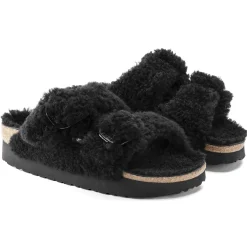 New Birkenstock Arizona Big Buckle Lammeskind Teddy Black