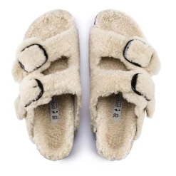 Cheap Birkenstock Arizona Big Buckle Lammeskind Teddy Eggshell