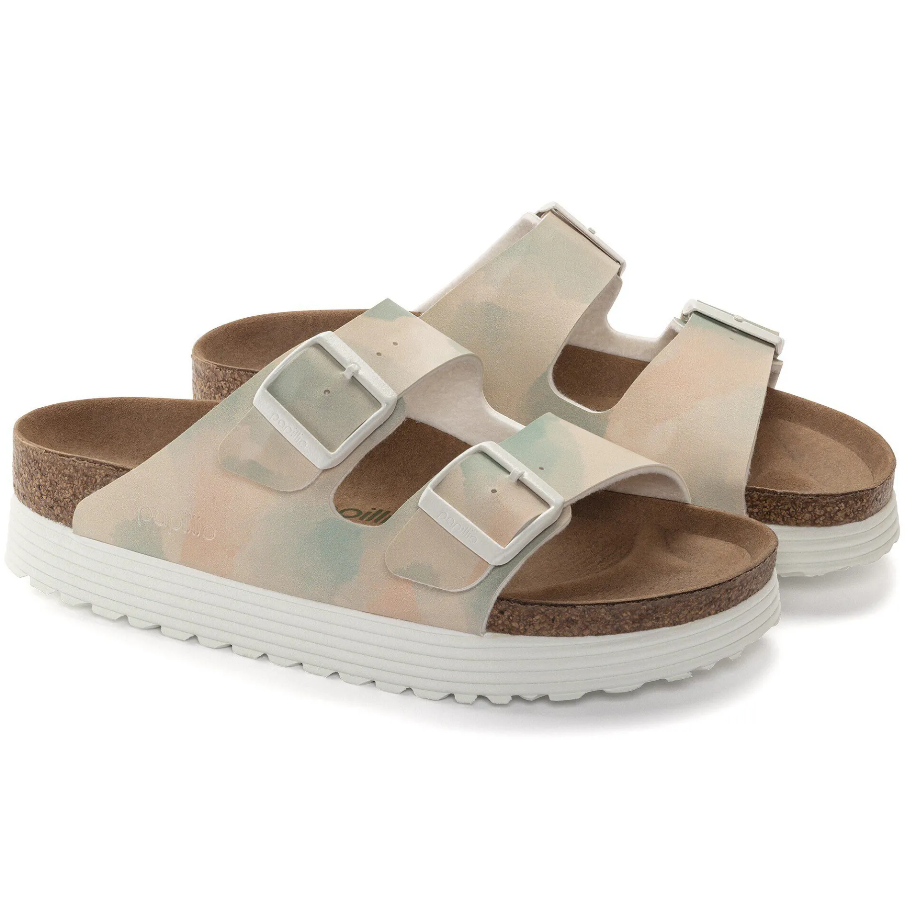 Cheap Birkenstock Arizona Platform Vegansk Watercolor Pink/Blue