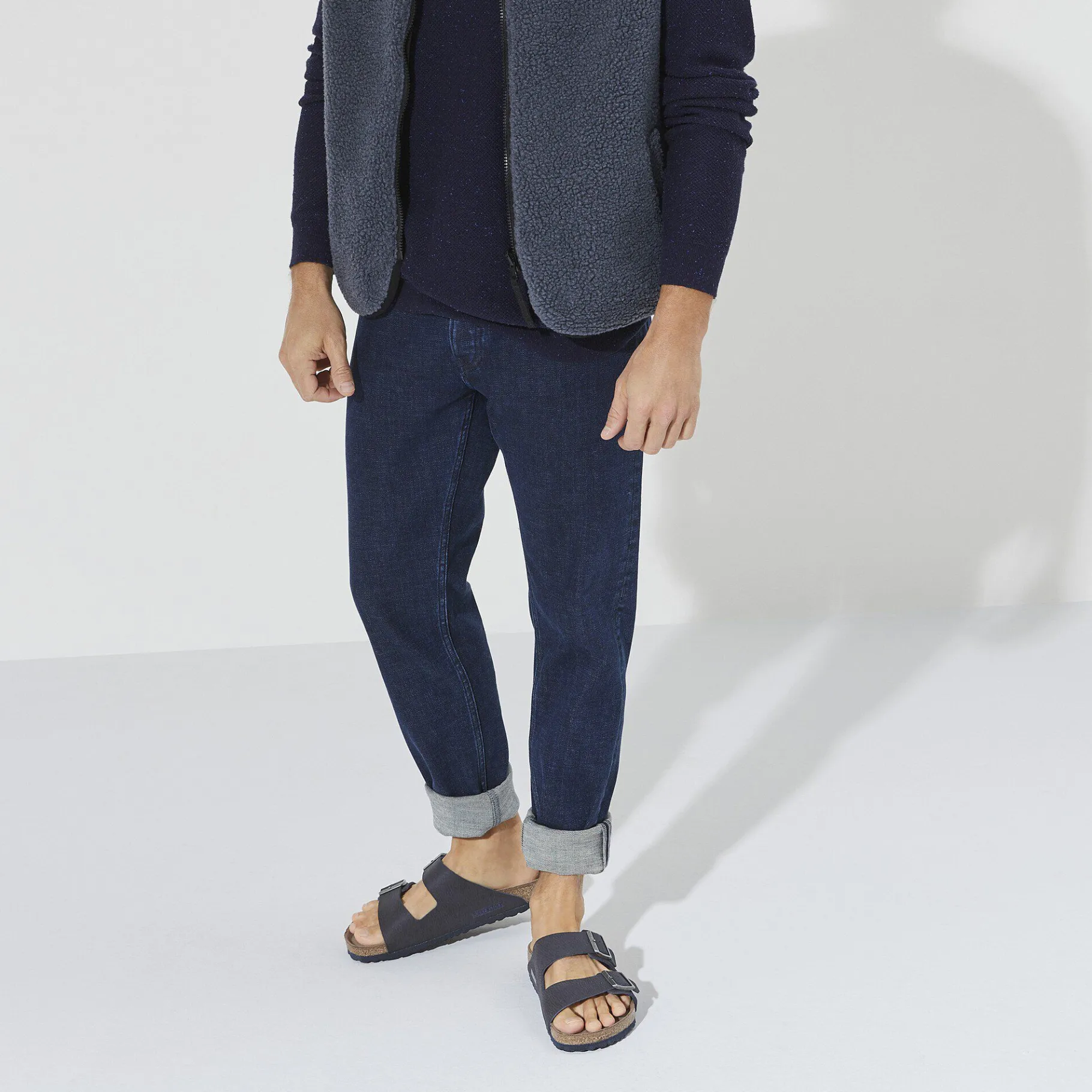Discount Birkenstock Arizona Vegansk Desert Dust Indigo Blue