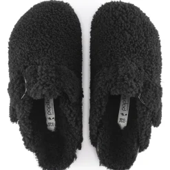 Cheap Birkenstock Boston Big Buckle Platform Teddy Black