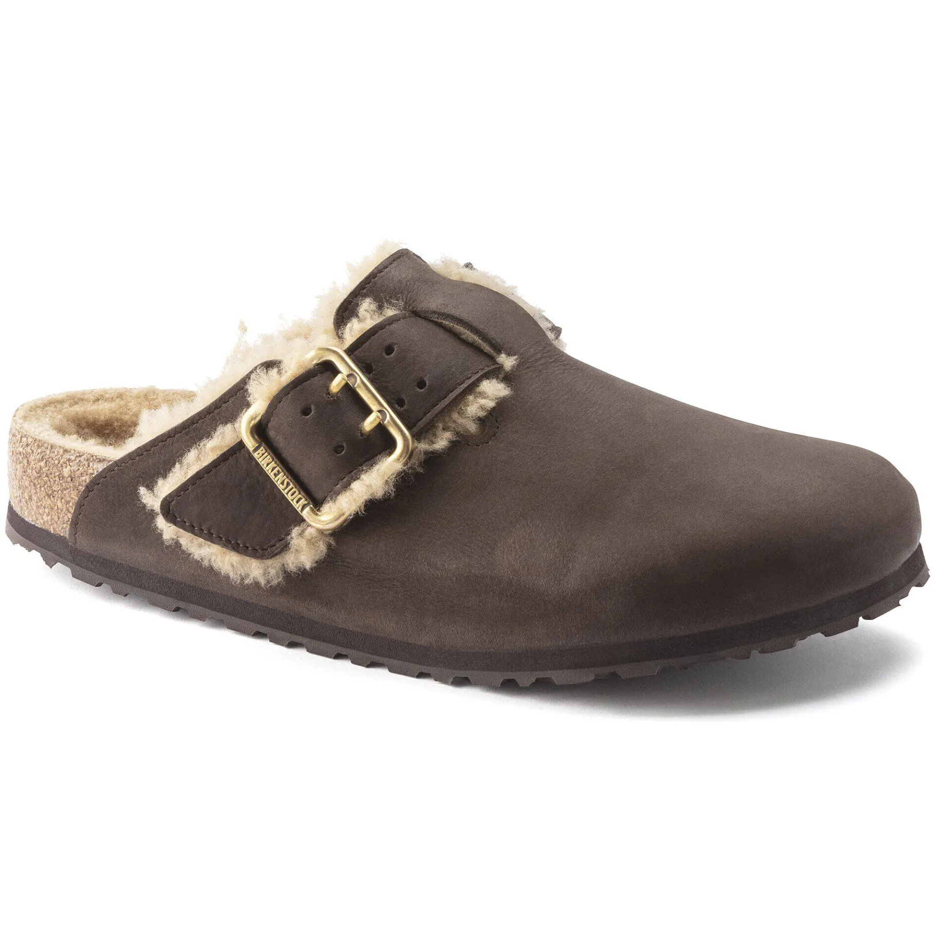 Shop Birkenstock Boston Bold Shearling Espresso