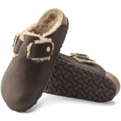Shop Birkenstock Boston Bold Shearling Espresso