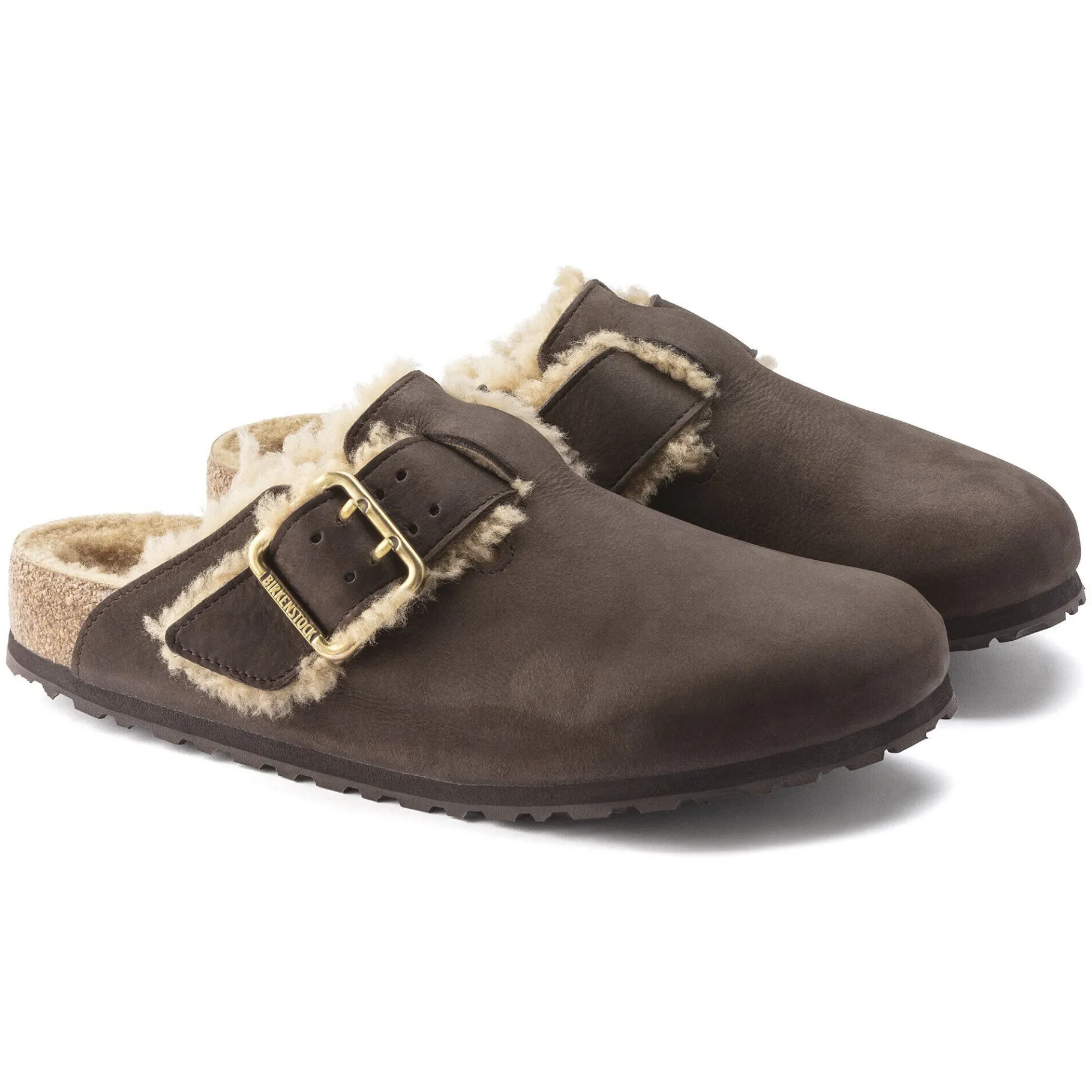 Shop Birkenstock Boston Bold Shearling Espresso