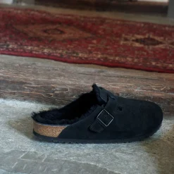 Sale Birkenstock Boston Lammeskind Black
