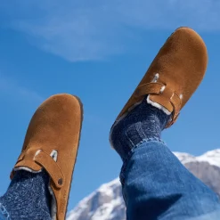 Store Birkenstock Boston Lammeskind Mink