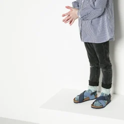 Outlet Birkenstock Cotton Slub Kids Nile Blue