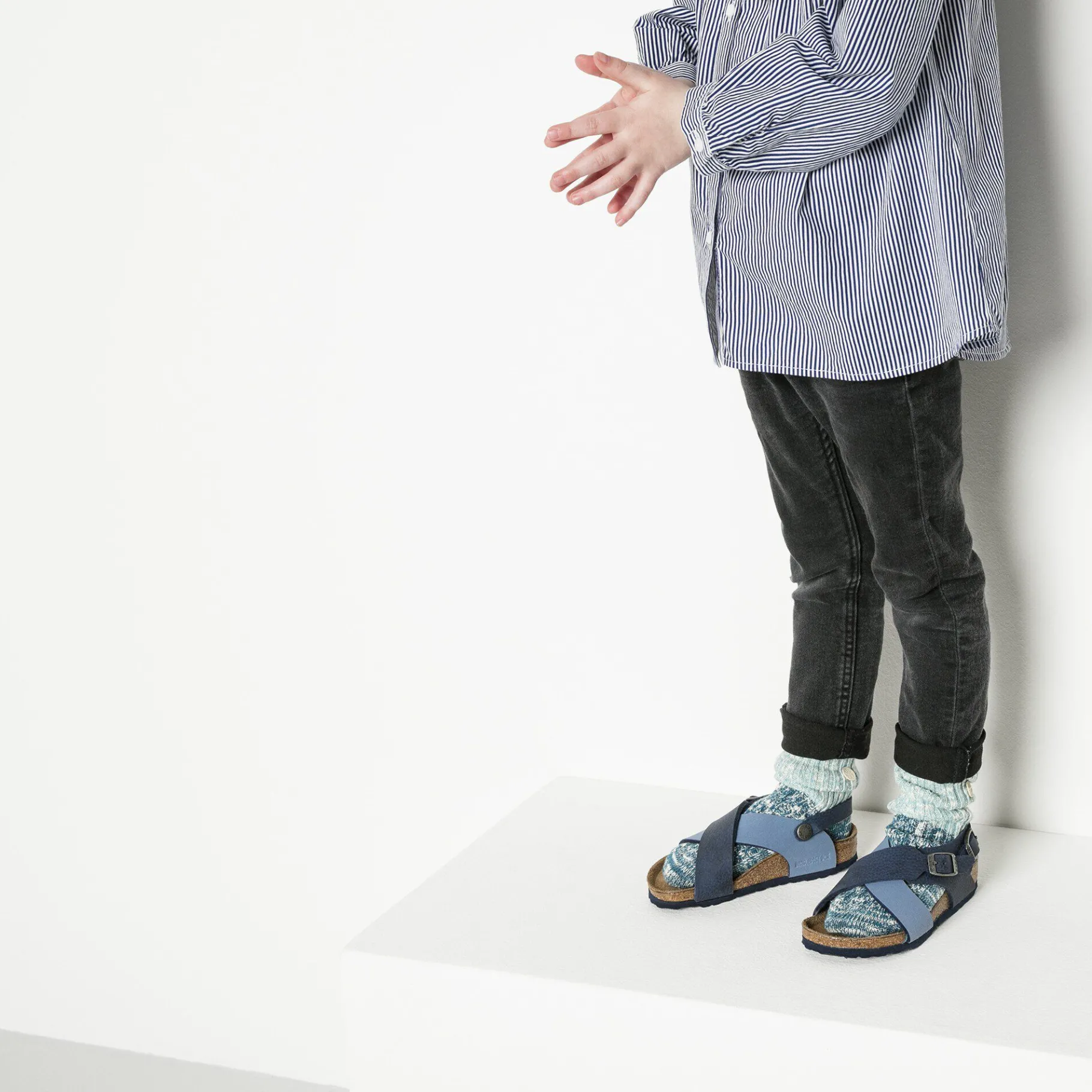 Outlet Birkenstock Cotton Slub Kids Nile Blue