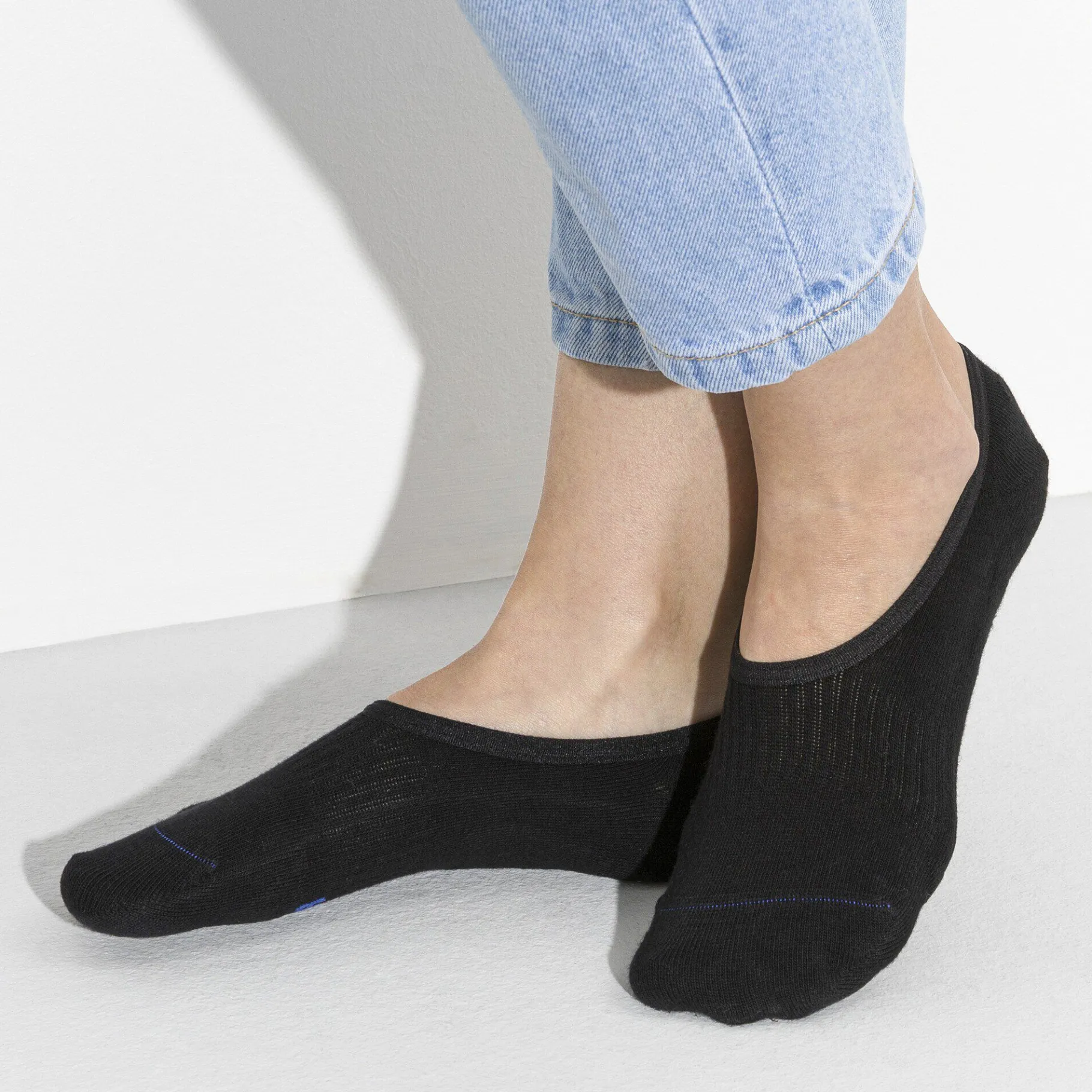 Shop Birkenstock Cotton Sole Invisible Damer Black