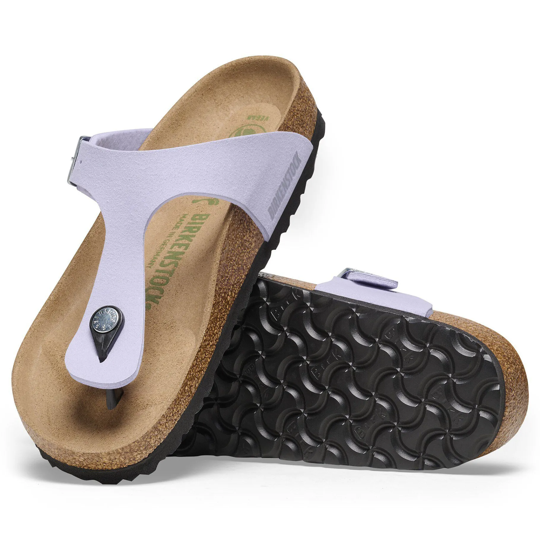 New Birkenstock Gizeh Soft Birki Vegan Purple Fog
