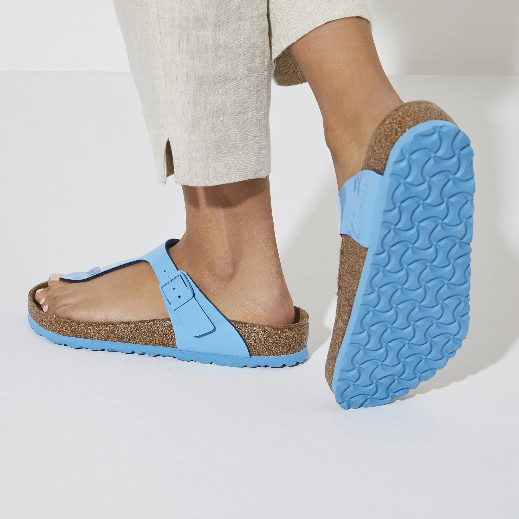 Clearance Birkenstock Gizeh Patent Sky Blue
