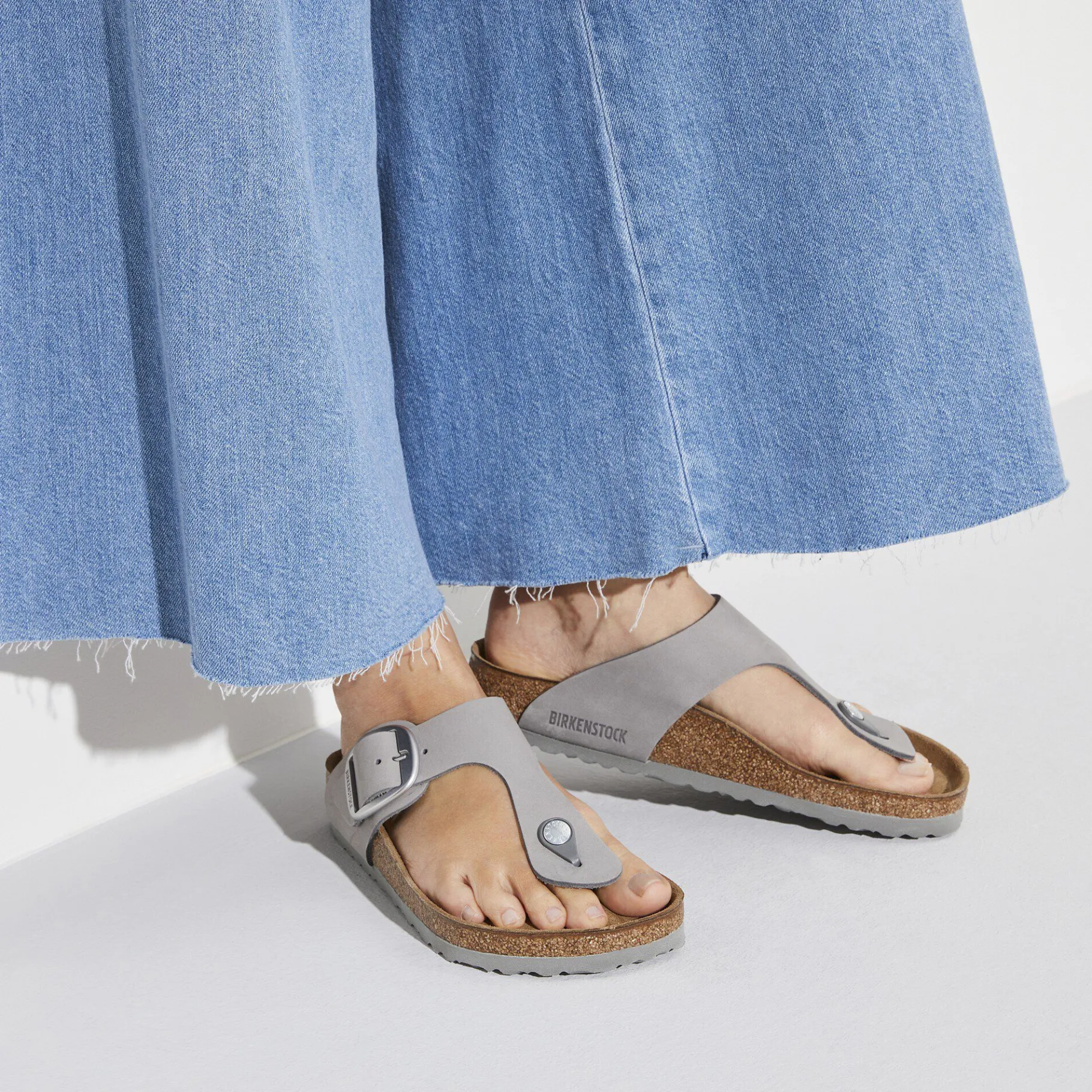 Shop Birkenstock Gizeh Big Buckle Dove Gray