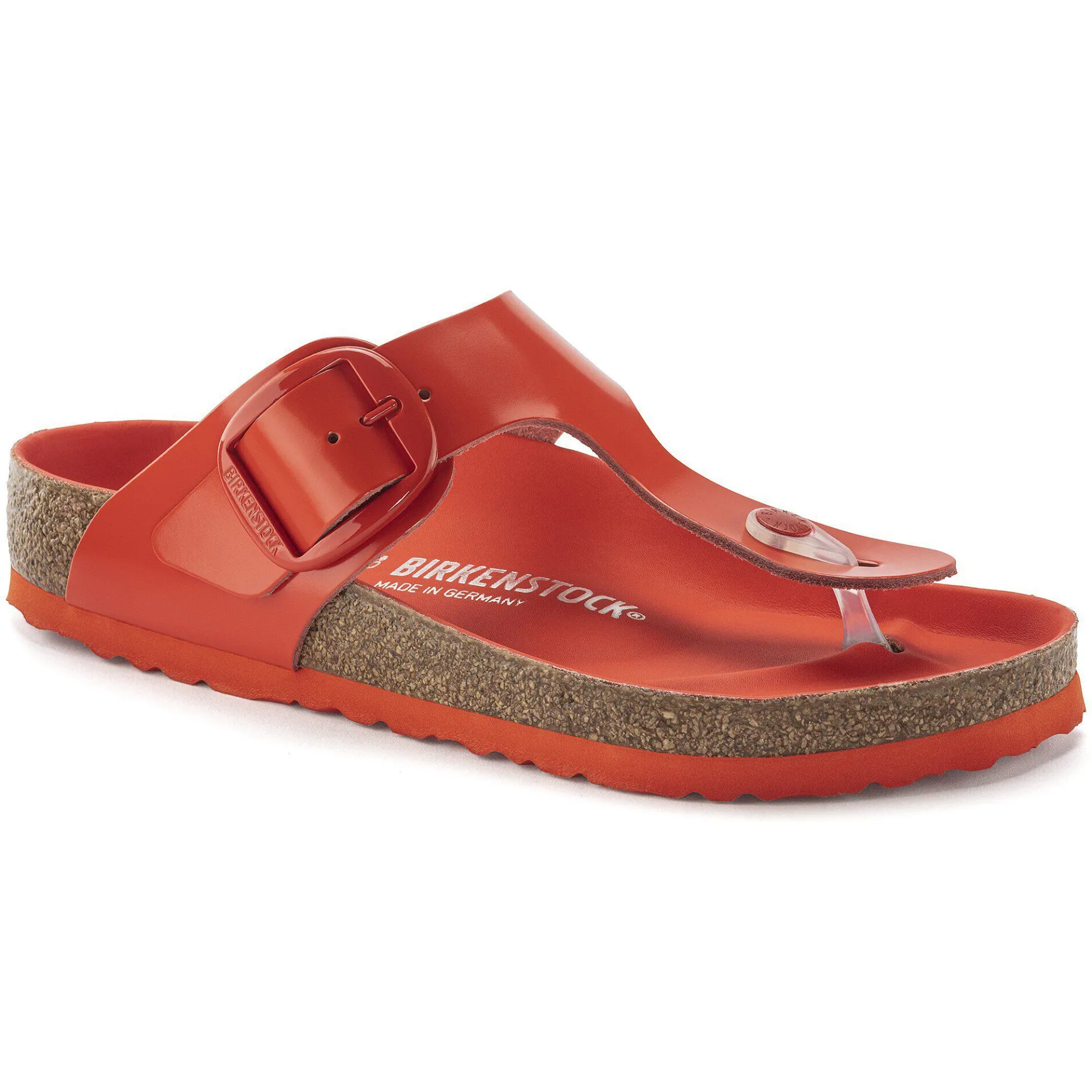 New Birkenstock Gizeh Big Buckle High Shine Tomato