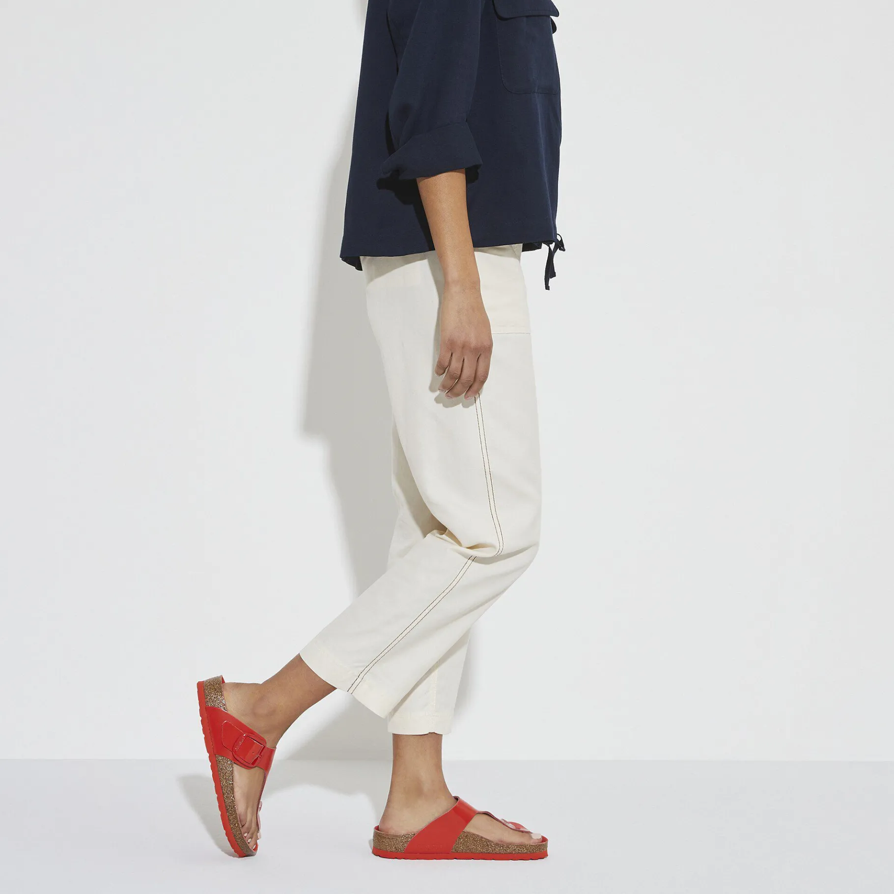 New Birkenstock Gizeh Big Buckle High Shine Tomato