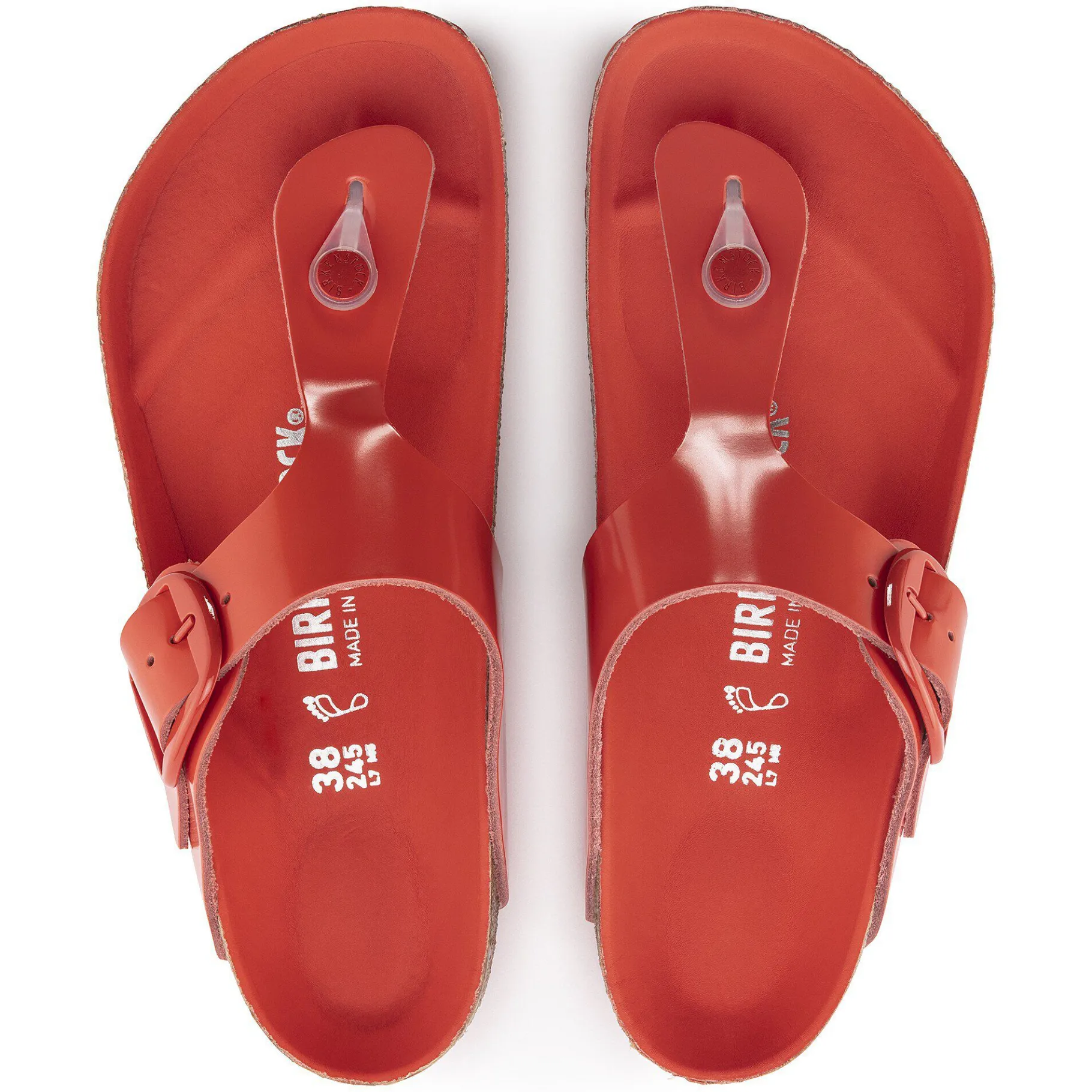 New Birkenstock Gizeh Big Buckle High Shine Tomato