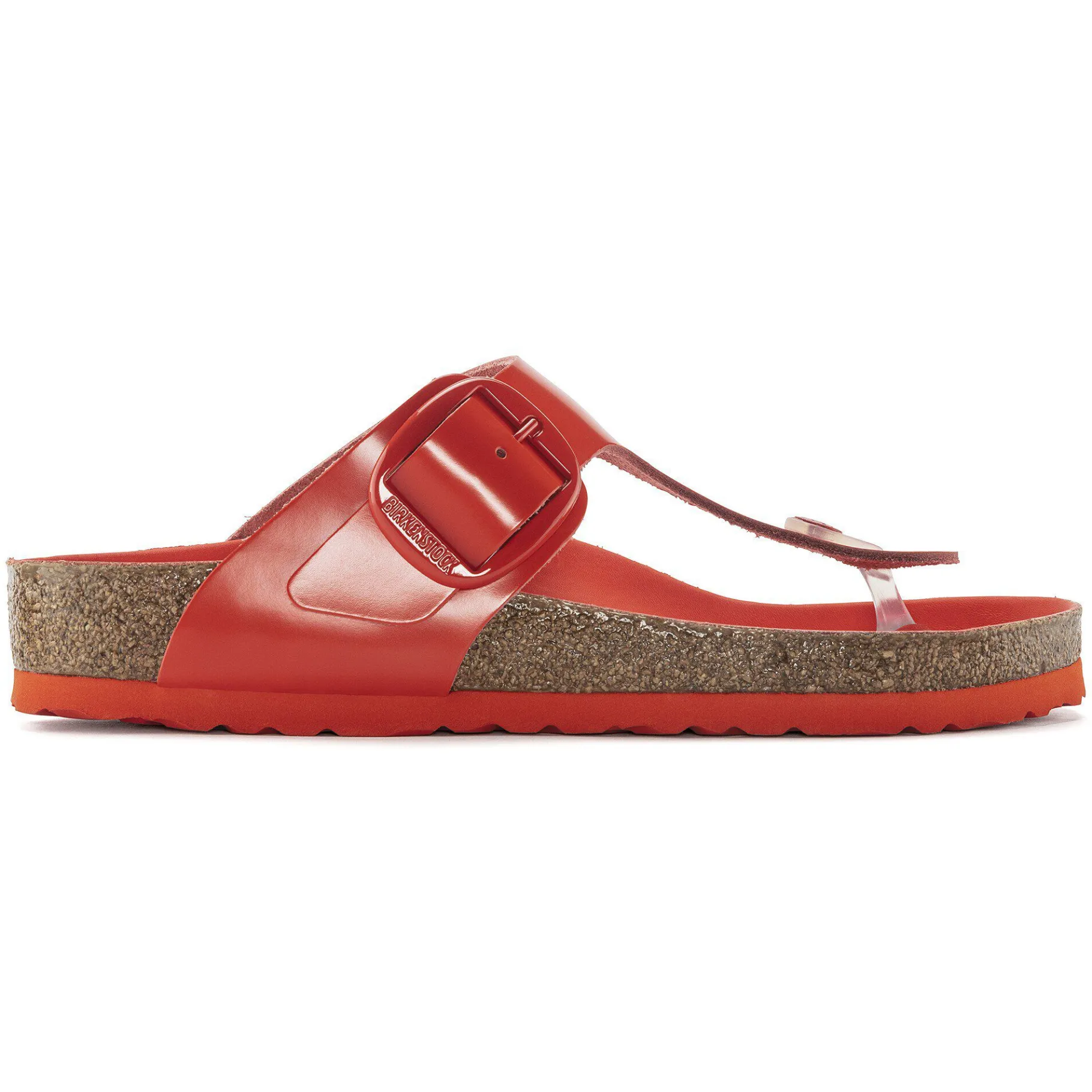 New Birkenstock Gizeh Big Buckle High Shine Tomato