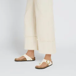 Best Sale Birkenstock Gizeh Big Buckle Rivet Logo Canvas Eggshell