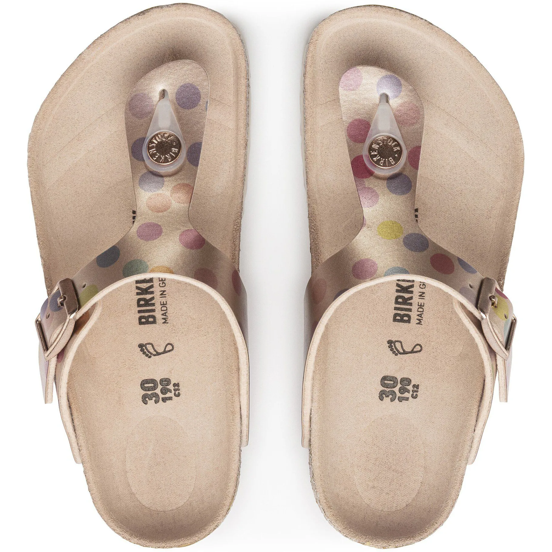 New Birkenstock Gizeh Kids Bs Electric Metallic Dots Copper