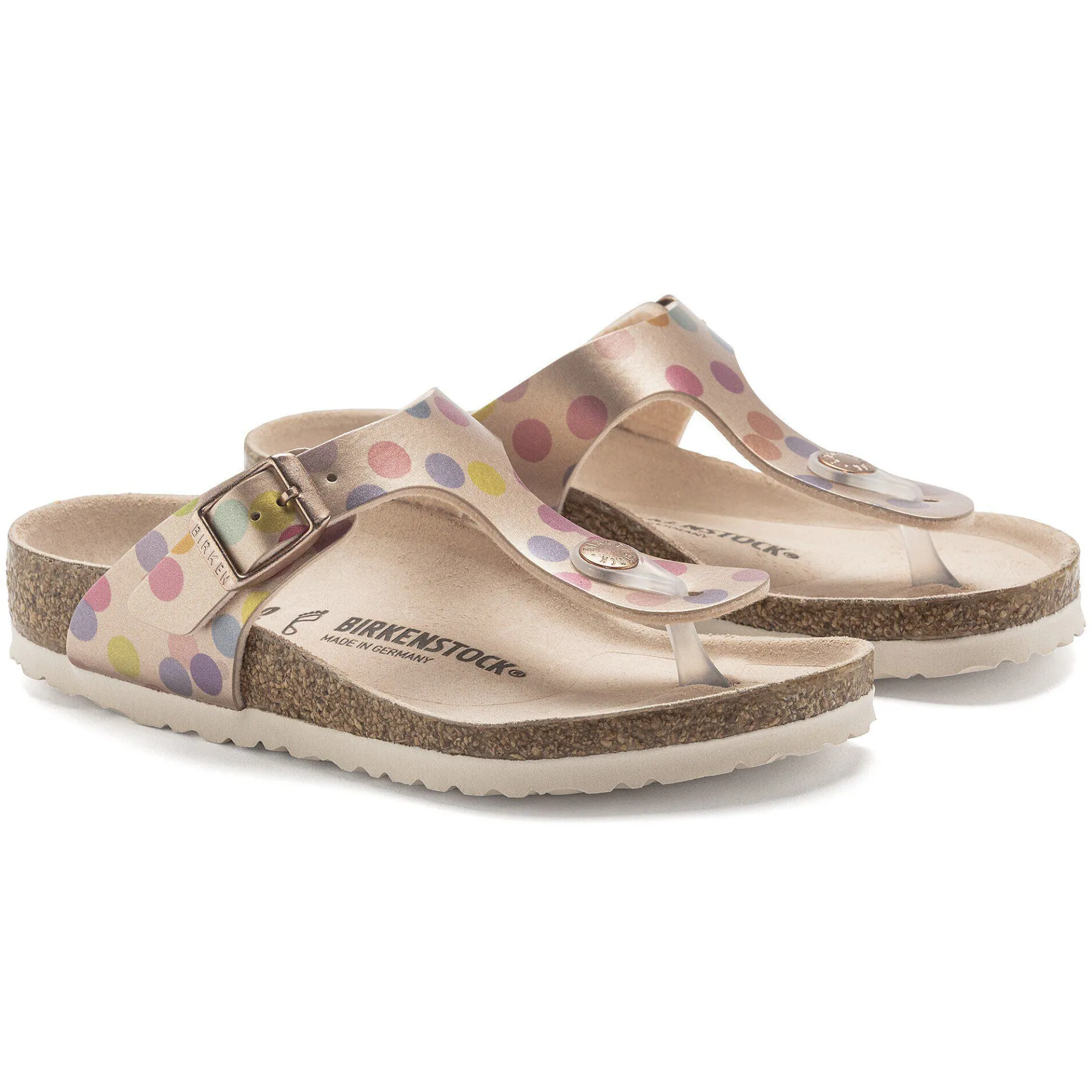 New Birkenstock Gizeh Kids Bs Electric Metallic Dots Copper
