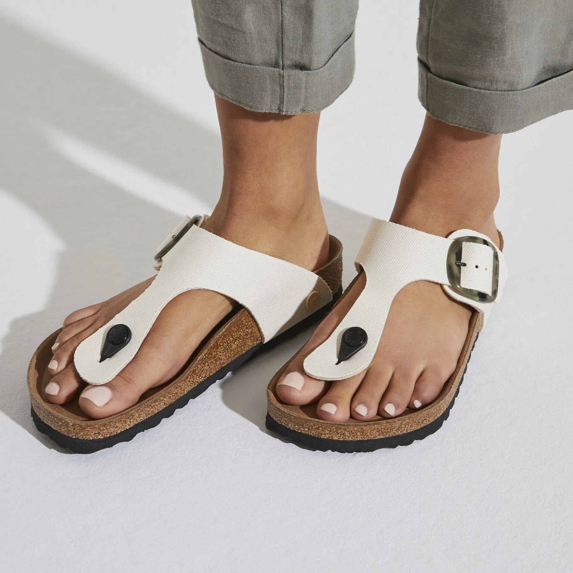 Sale Birkenstock Gizeh Vegan Big Buckle Eggshell