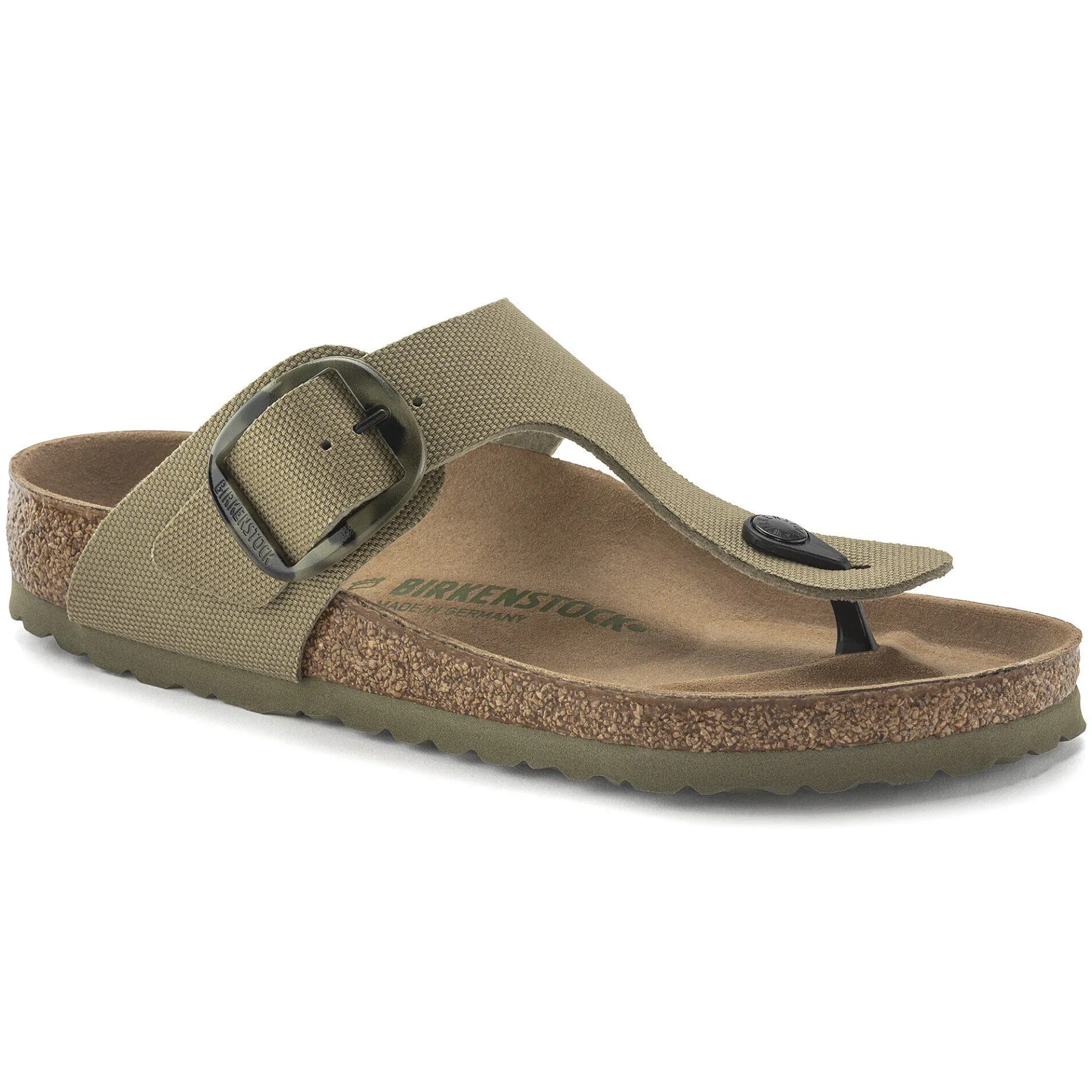 Shop Birkenstock Gizeh Vegan Big Buckle Faded Khaki