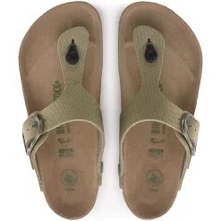 Shop Birkenstock Gizeh Vegan Big Buckle Faded Khaki