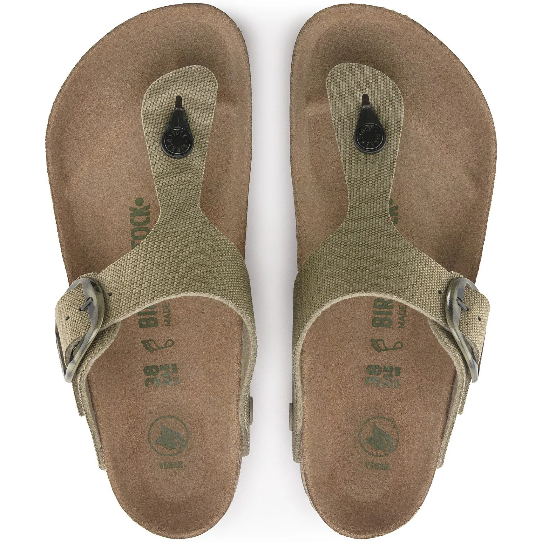 Shop Birkenstock Gizeh Vegan Big Buckle Faded Khaki