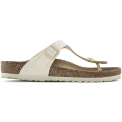 Outlet Birkenstock Gizeh Vegansk Canvas Eggshell