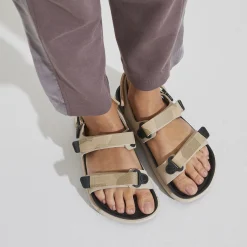Cheap Birkenstock Kalahari Damer Futura Geometric Camo Beige