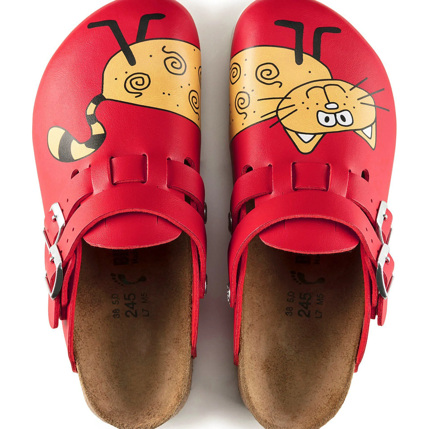 Discount Birkenstock Kay Sl Cat Red Background