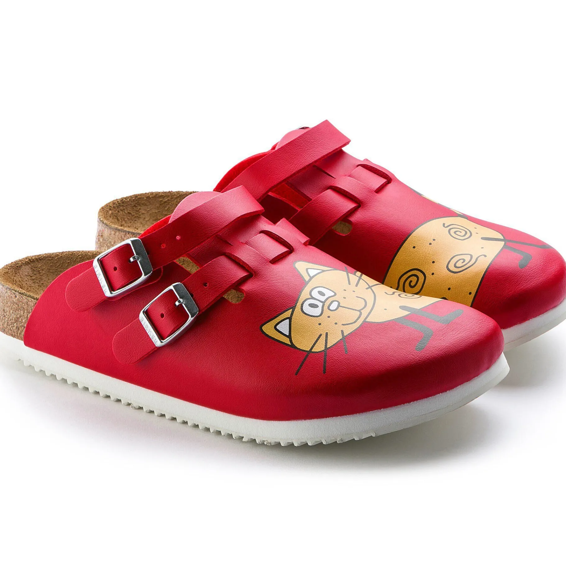 Discount Birkenstock Kay Sl Cat Red Background