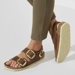 Shop Birkenstock Milano Big Buckle Cognac