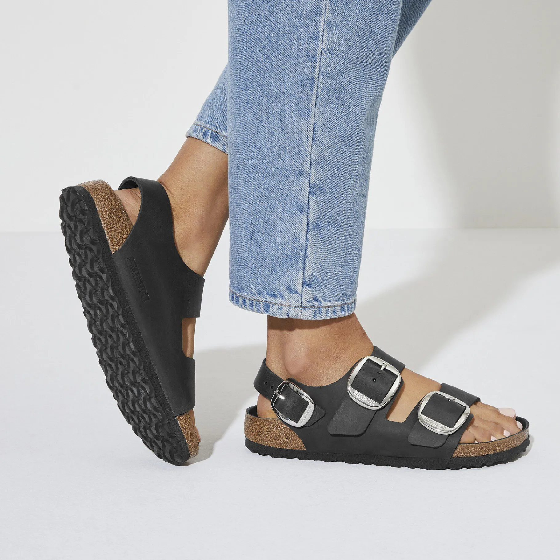 Cheap Birkenstock Milano Big Buckle Black