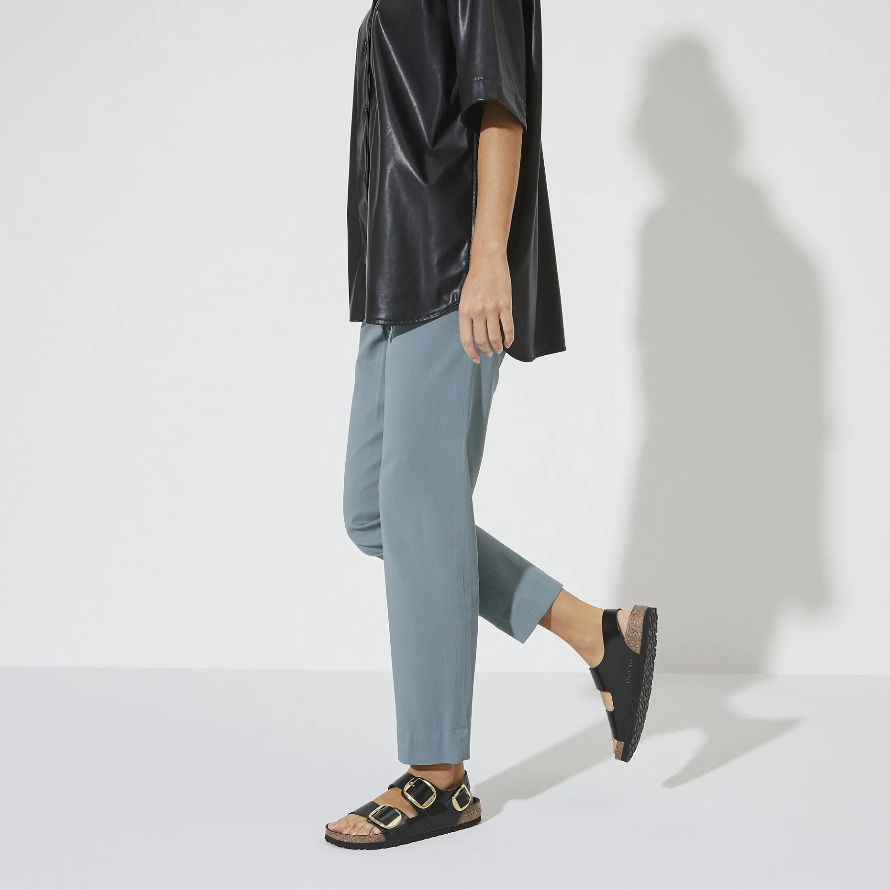 Shop Birkenstock Milano Big Buckle High Shine Black