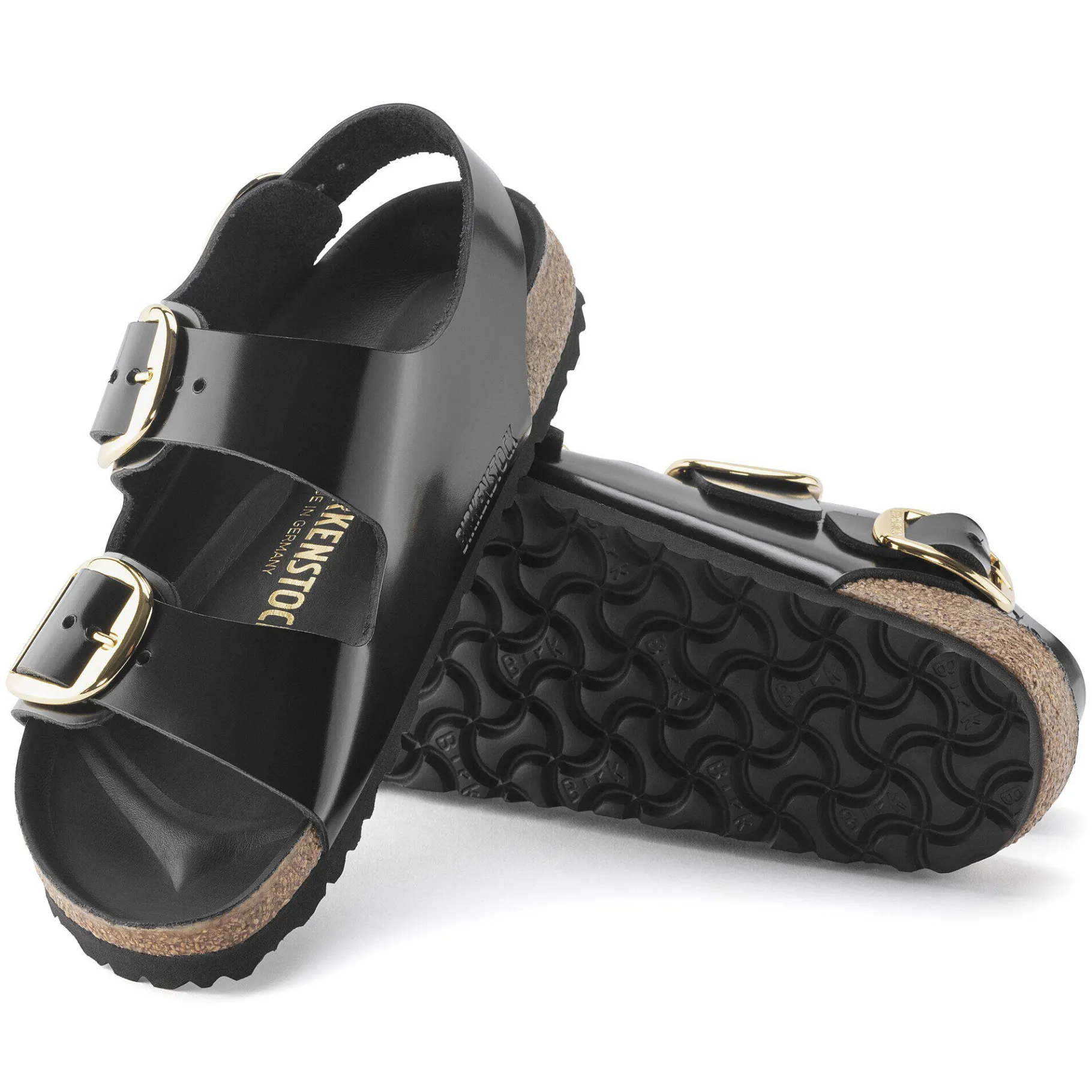 Shop Birkenstock Milano Big Buckle High Shine Black
