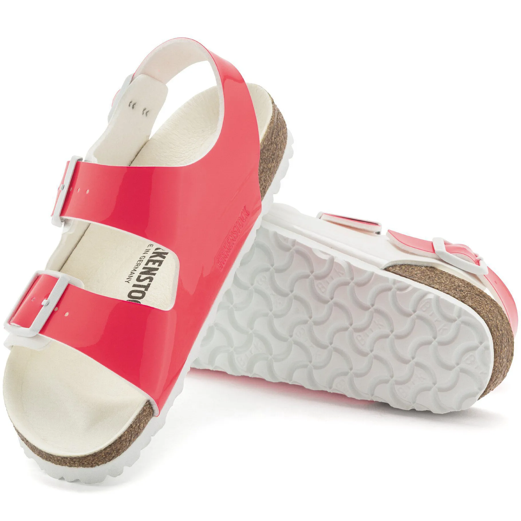 Cheap Birkenstock Milano Bs Neon Pink/White Patent
