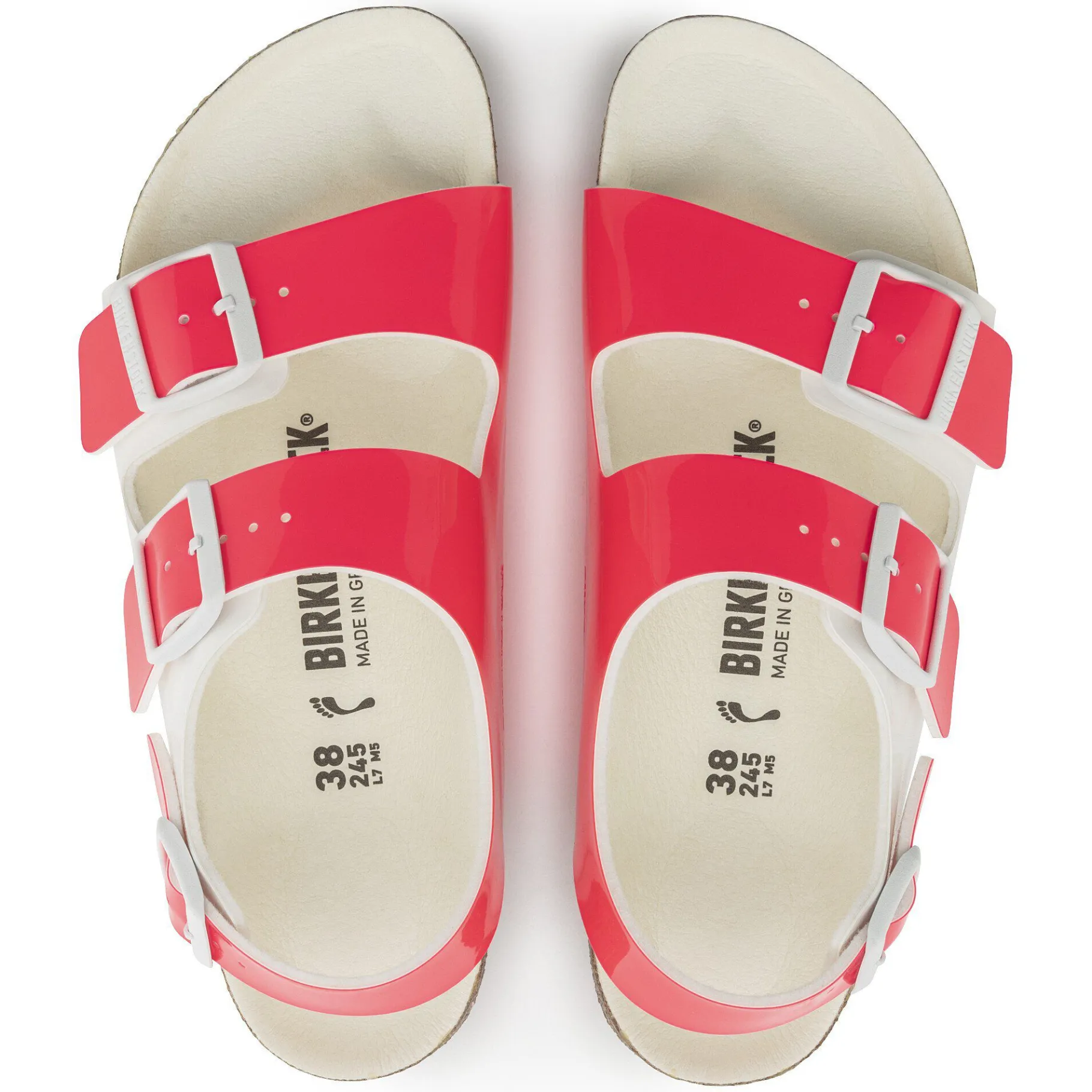 Cheap Birkenstock Milano Bs Neon Pink/White Patent