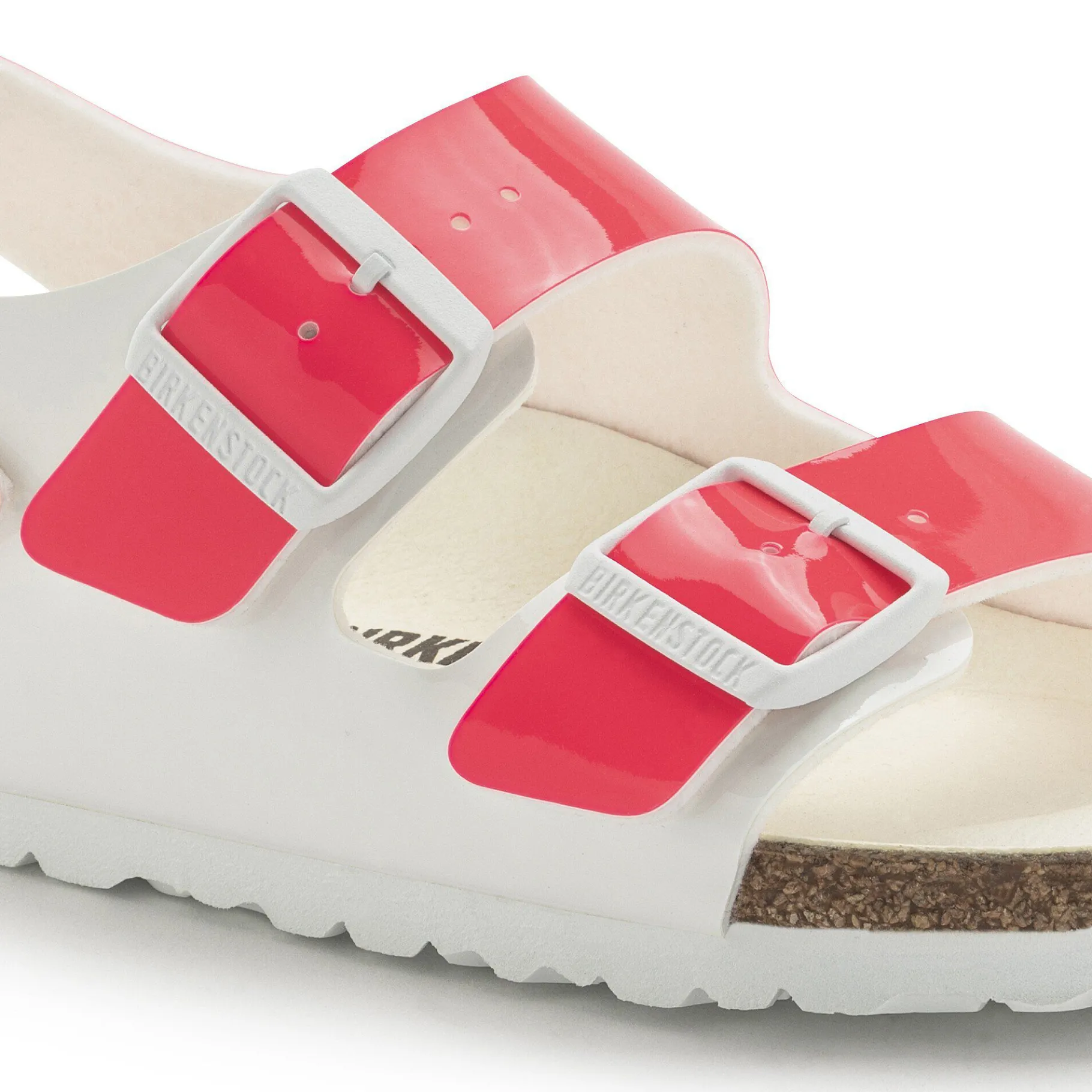 Cheap Birkenstock Milano Bs Neon Pink/White Patent